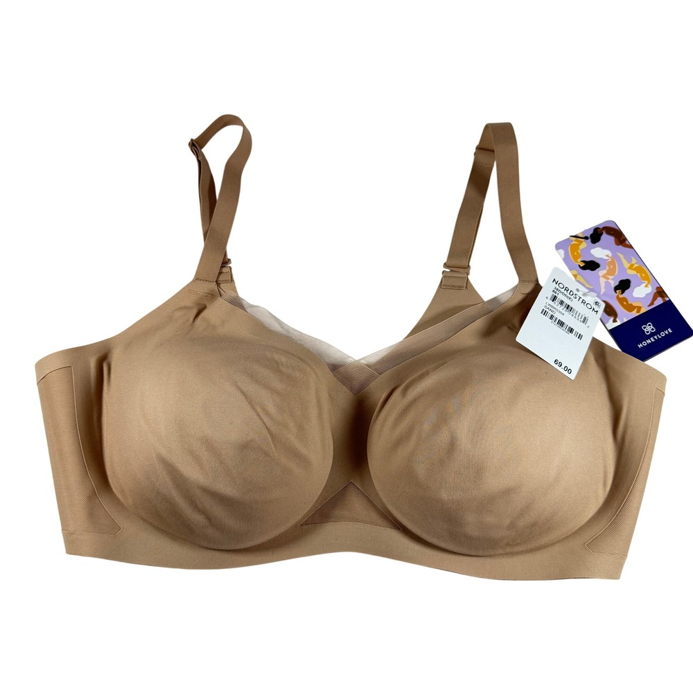 New Honeylove Crossover Bra XL Sand Wireless Comfort Support LWBR0302V3 NWT